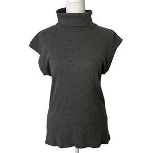 Banana Republic gray knit sleeveless turtleneck sweater top size M